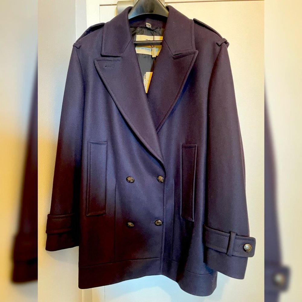 Authentic Wool Burberry Double Breast Jacket Coat Size 12 L/XL